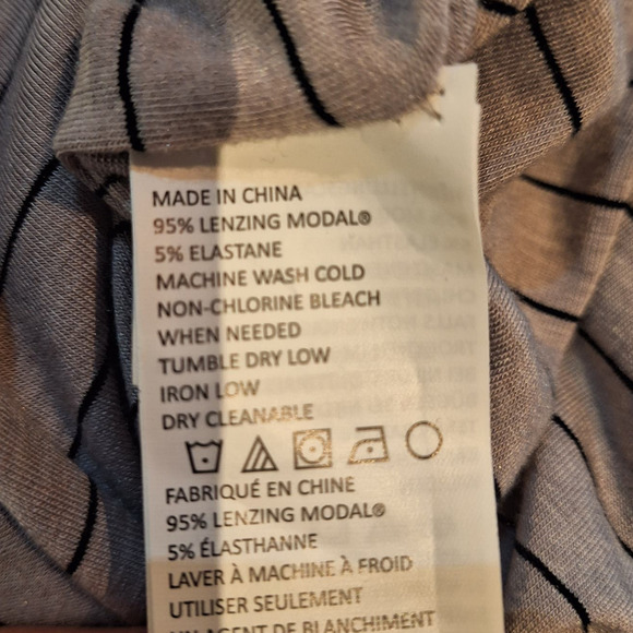 PrAna Foundation Dress gray stripe XS ruched t shirt dress - Picture 3 of 5